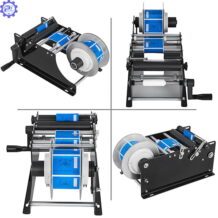 Máy dán nhãn decal chai tròn quay tay