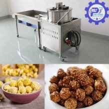 Máy Làm Bắp Rang Bơ Công Nghiệp Bằng Điện Có Giá Đổ 10 ket cau may lam bap rang bo cung vung tuoi tho cao