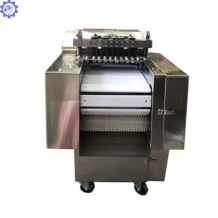 Máy Cắt Thịt Gà Hạt Lựu 7 khung may cat thit ga lam bang thep ben chac