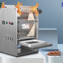 Máy dán miệng hộp- miệng ly bán tự động