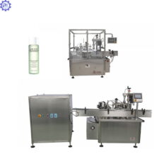 Dây chuyền chiết rót siết nắp tinh dầu 6 vòi bơm nhu tự động