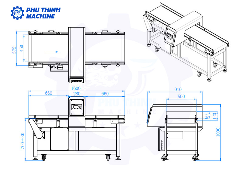 Máy dò kim loại trong thực phẩm AEC500C 11 Thông số kỹ thuật máy dò kim loại thực phẩm AEC500C