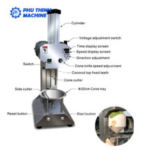 Máy Gọt Vỏ Dừa Tươi Xanh Giá Rẻ 7 Thành phần cấu tạo máy gọt vỏ dừa tươi.